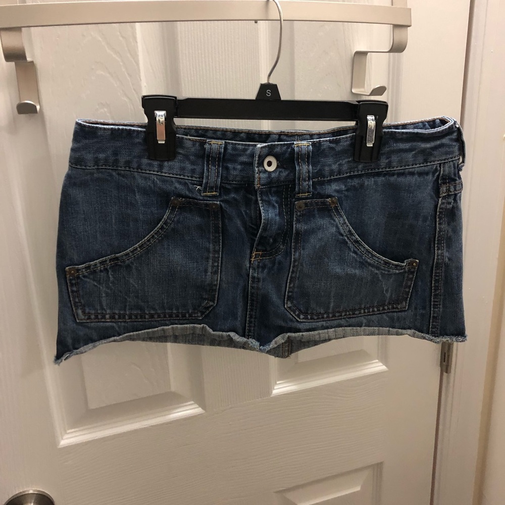 Express X2 Super Mini Denim Skirt